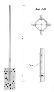 Опора граненая коническая ОГК-3,0-1,0