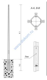 Опора граненая коническая ОГК-5,0-1,25