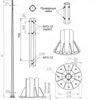 Опора граненая силовая фланцевая ОГСф-400-8,0
