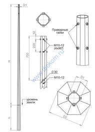 Опора граненая силовая ОГС-700-8,0-2,0